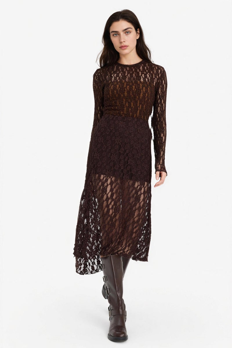 ديفاكتو تيشيرت كم طويل دانتيل مخصر برقبة مستديرة - Image 2